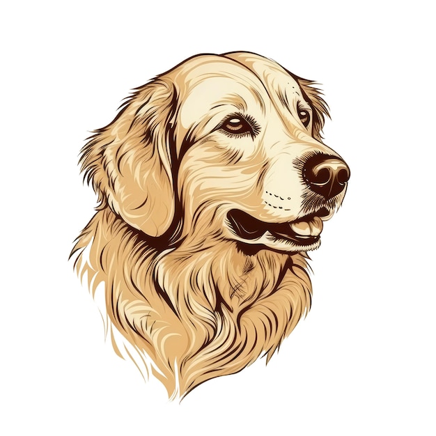 Logo Golden Retriever Hond Op Geïsoleerde Transparante Achtergrond Png Generatieve AI