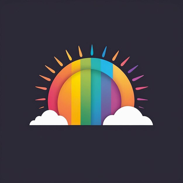 Foto logo per un'organizzazione o un'azienda che organizza eventi festivi utilizzando l'arcobaleno