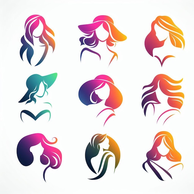 logo icons set ombre color