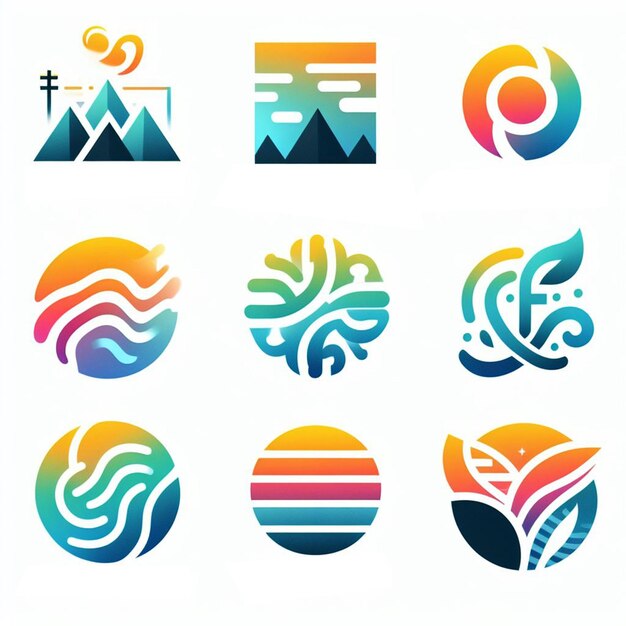 logo icons set ombre color