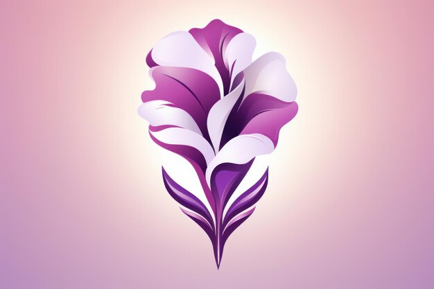 美しいグラディオルス花のロゴイラスト