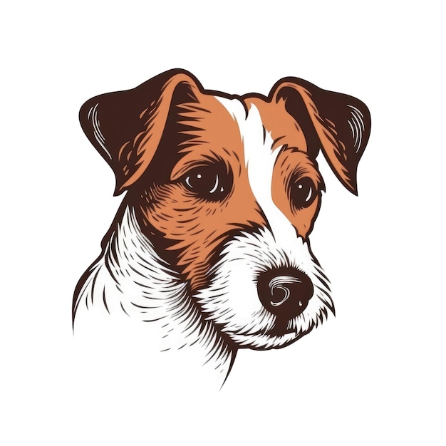 Logo Jack Russell Terrier Dog On Isolated Tansparent Background Png Generative AI
