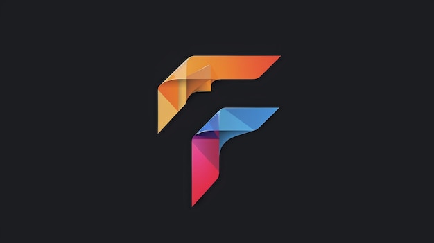 Photo the logo of the letter f is a symbol of the company