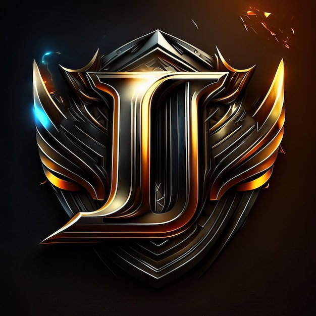 Logo letter J in gold