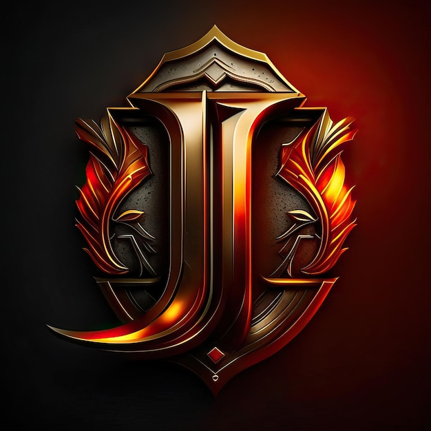 Logo letter J in goud