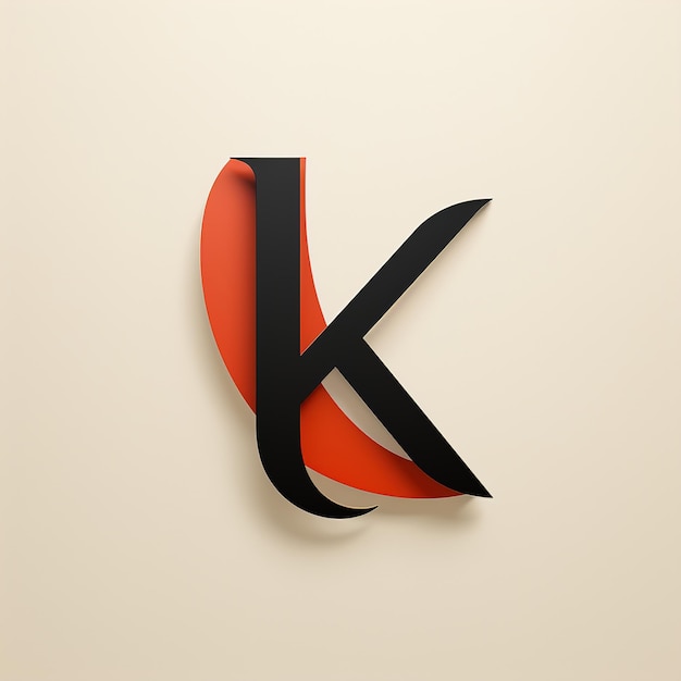 Logo letter K font minimalisme alfabet ontwerp op een lichte achtergrond