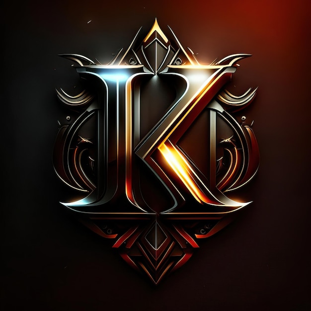 Photo logo letter k in gold