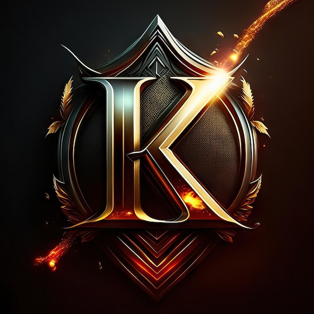 ロゴの金色の文字K