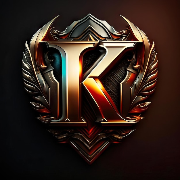 Photo logo letter k in gold