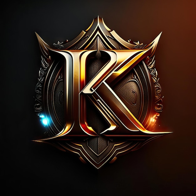 Photo logo letter k in gold