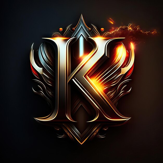 Photo logo letter k in gold