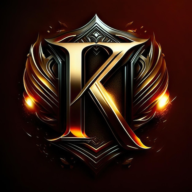 Logo letter K in gold