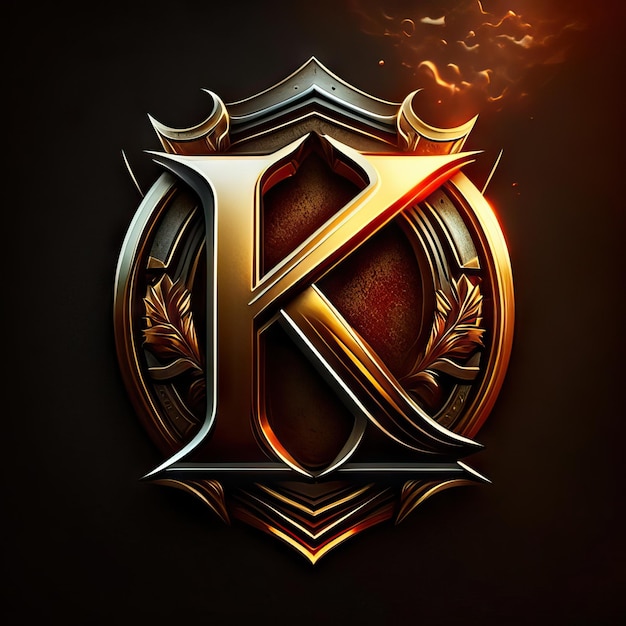 Logo letter K in gold