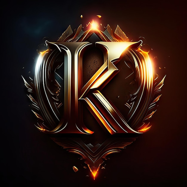 Logo letter K in gold