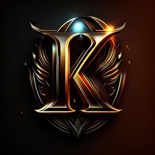 Photo logo letter k in gold