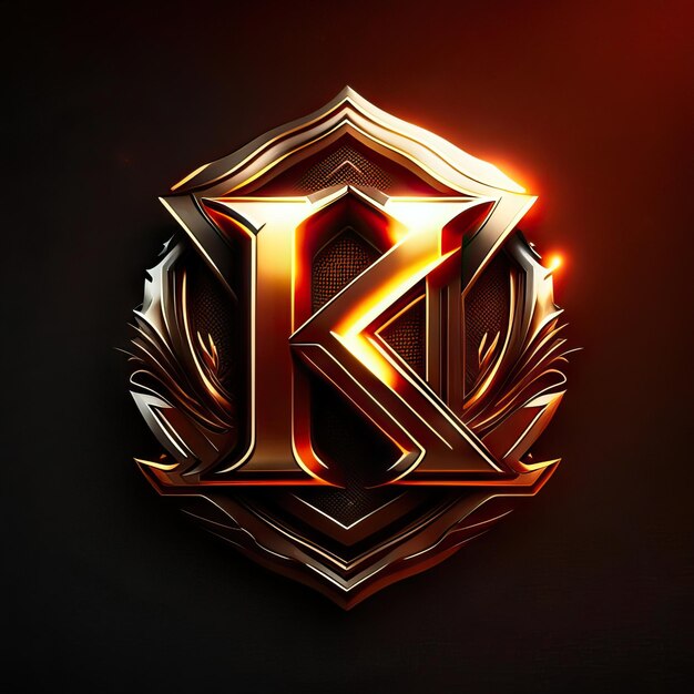 Logo letter K in gold