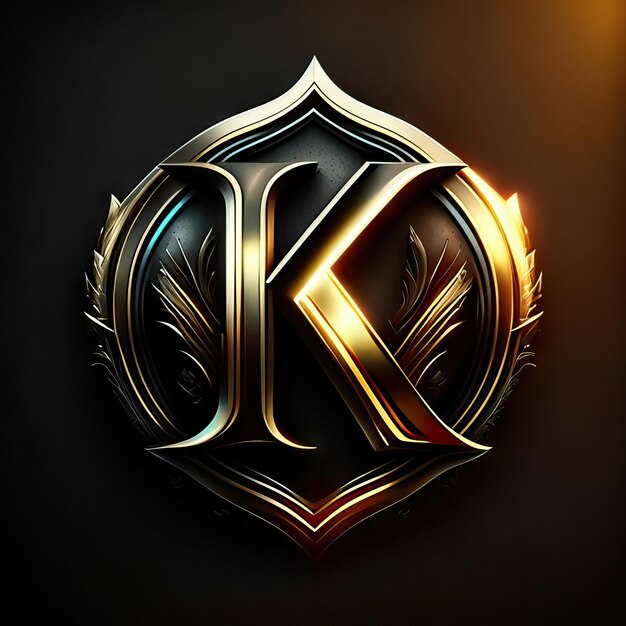 Photo logo letter k in gold