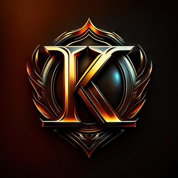 Логотип с золотой буквой K