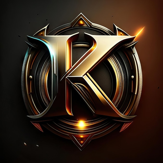 Photo logo letter k in gold