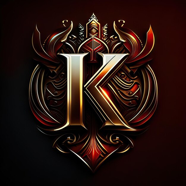 Logo letter K in gold