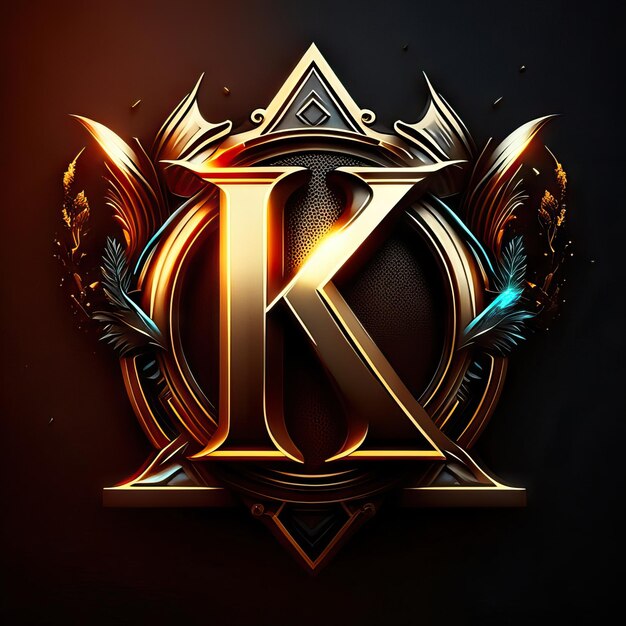 Logo letter K in gold