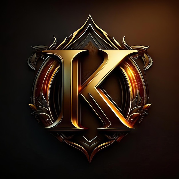 Photo logo letter k in gold