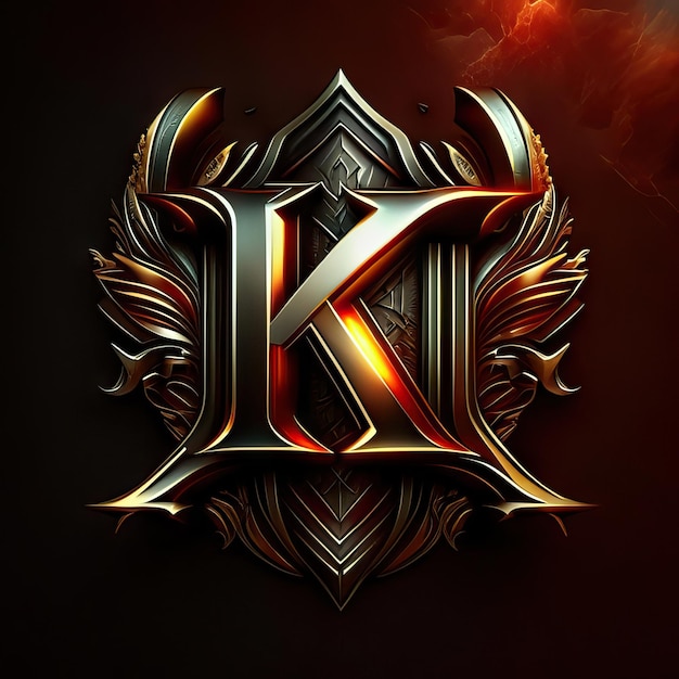 ロゴの金色の文字K