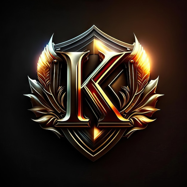 Photo logo letter k in gold