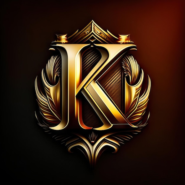 Foto lettera del logo k in oro