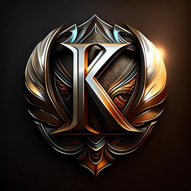 Foto lettera del logo k in oro