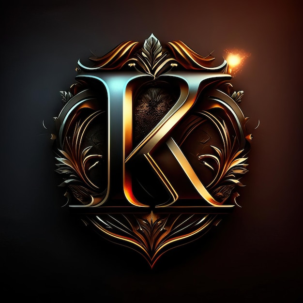 Photo logo letter k in gold