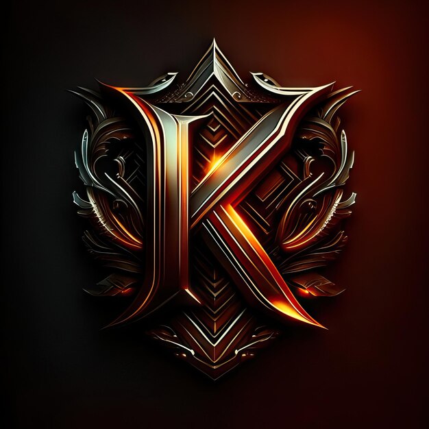 Logo letter K in gold