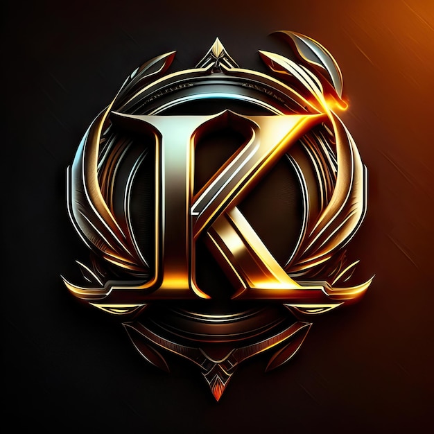 Foto lettera del logo k in oro