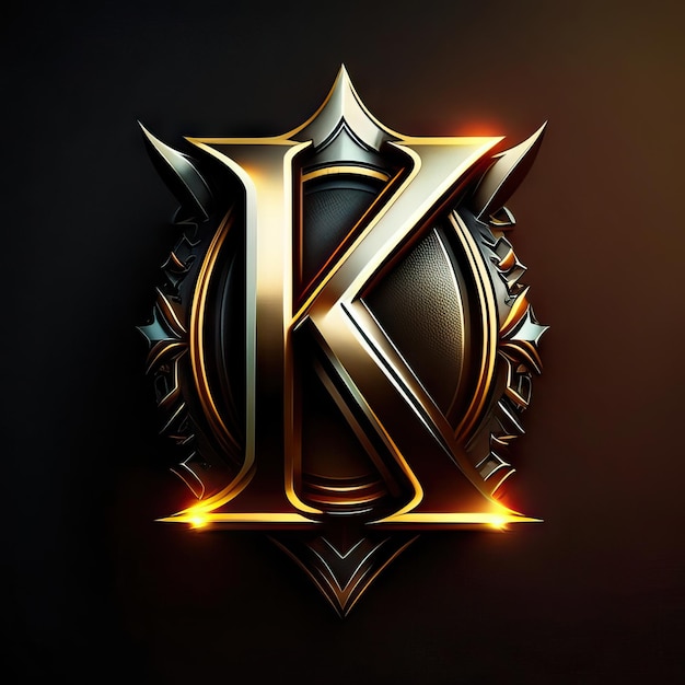 Фото Логотип с золотой буквой k