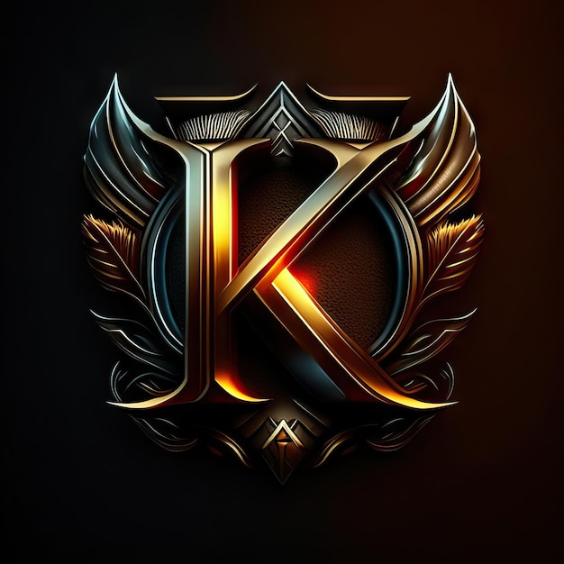 Foto logo letter k in goud