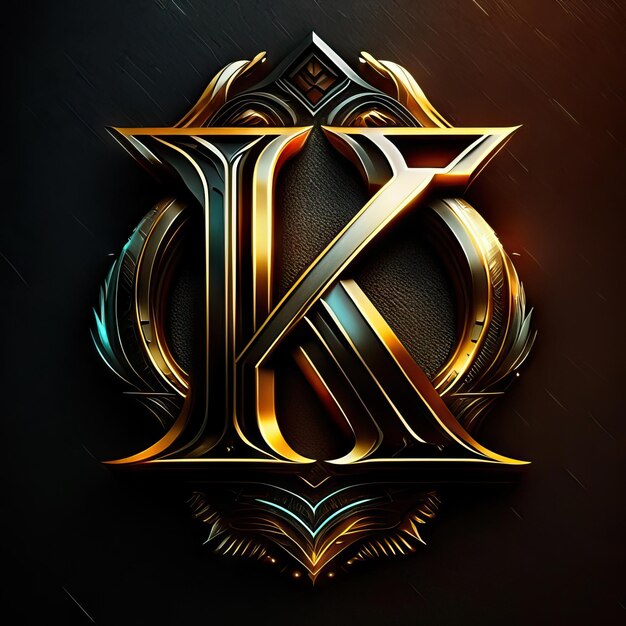 Foto logo letter k in goud