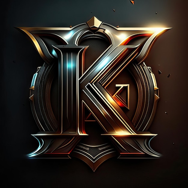 Foto logo letter k in goud