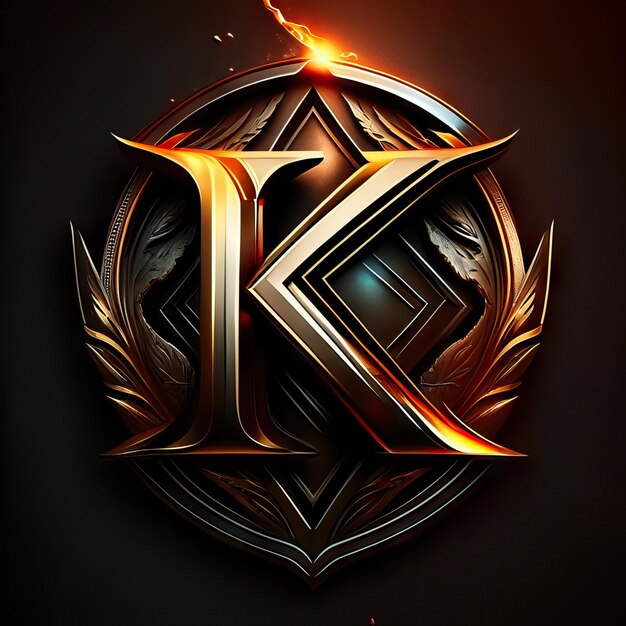 Logo letter K in goud