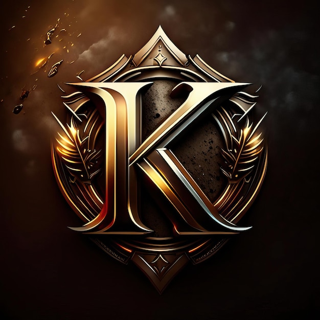 Logo letter K in goud