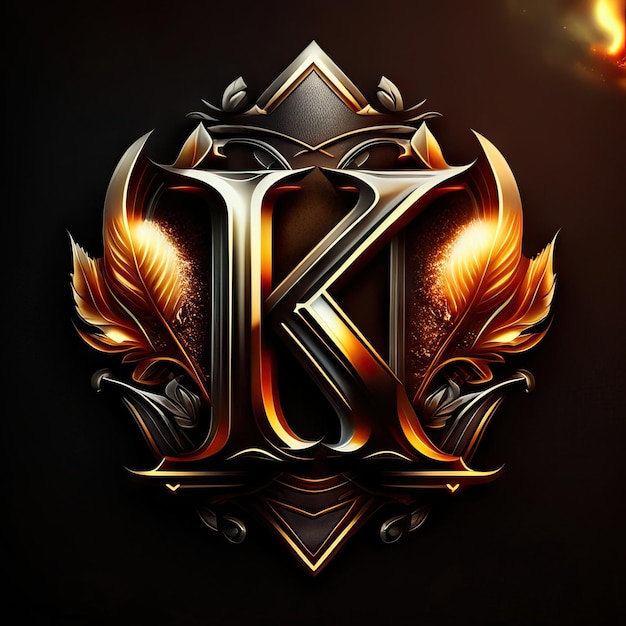 Logo letter K in goud