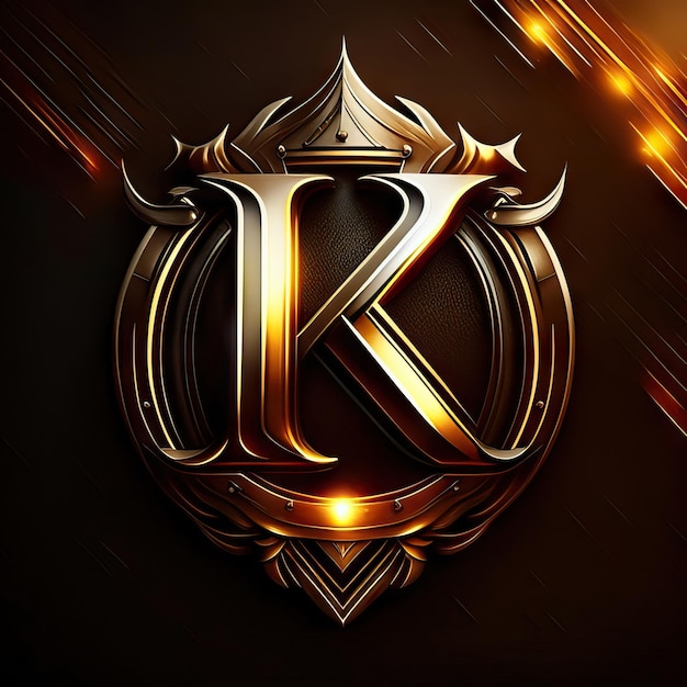 Logo letter K in goud