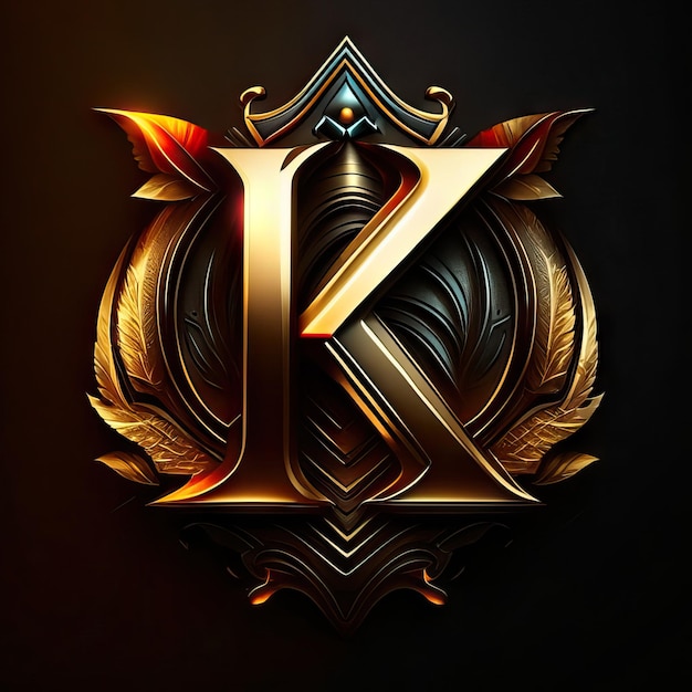 Foto logo letter k in goud