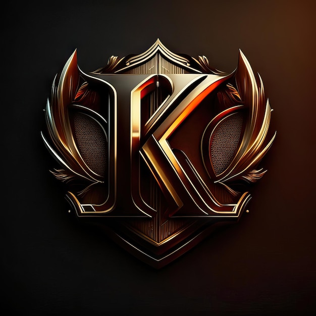 Logo letter K in goud