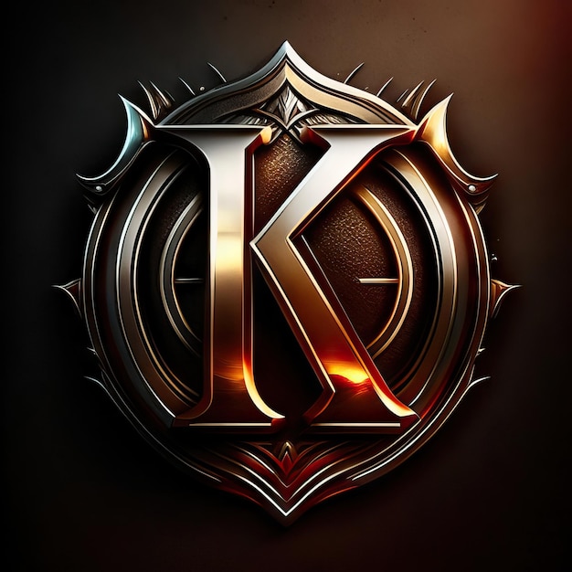 Logo letter K in goud