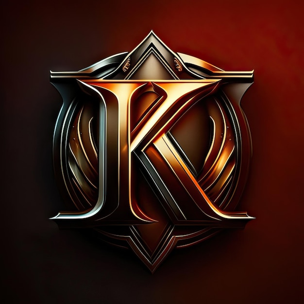 Foto logo letter k in goud