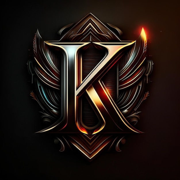 Logo letter K in goud