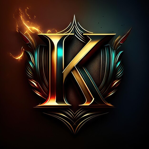 Logo letter K in goud