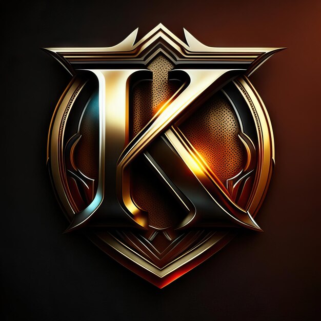 Foto logo letter k in goud