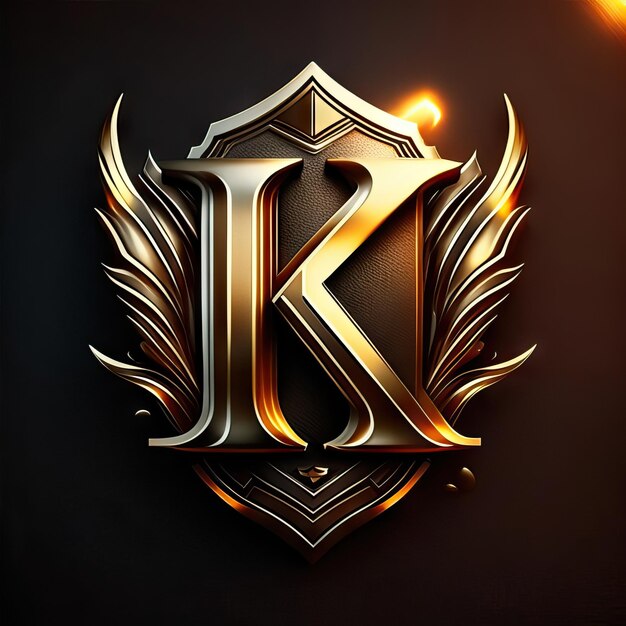 Logo letter K in goud