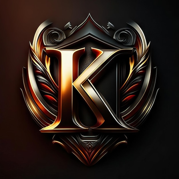 Foto logo letter k in goud